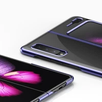 Plating dėklas kietas dėklas su elektroplokštės rėmeliu Samsung Galaxy Fold mėlynas