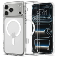 Spigen Ultra Hybrid Magnetinis dėklas telefonui iPhone 17 Pro - skaidrus ir baltas
