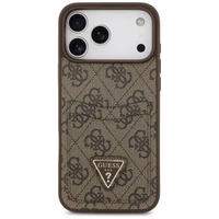 Guess 4G Nauble Card Triangle dėklas iPhone 17 Pro Max - rudas