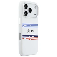 BMW M Silicon Horizontal Line MagSafe deklas iPhone 17 Pro - baltas