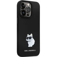 Karl Lagerfeld KLHCP14XSMHCNPK dėklas telefonui iPhone 14 Pro Max 6.7" - juodas silikoninis C metalinis ženkliukas