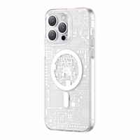 Kingxbar PQY Geek Series magnetinis dėklas telefonui iPhone 14 Pro Max MagSafe sidabrinis