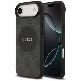 Guess 4G Circle Classic Logo Magnetinis dėklas telefonui iPhone Air - juoda