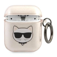 Karl Lagerfeld Glitter Choupette dėklas AirPods 1/2 – auksinis