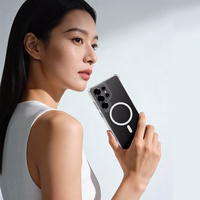 Rock Crystal Clear Magnetic Series Dėklas for Samsung Galaxy S26 Ultra skaidrus-juodas