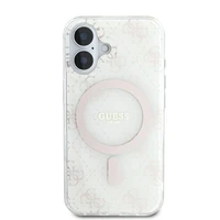 Guess IML 4G Fonas Magnetinis dėklas telefonui iPhone 16 Plus - baltas