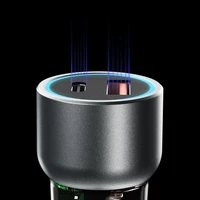 Dudao R4T 25W USB-A / USB-C automobilinis įkroviklis - pilkas