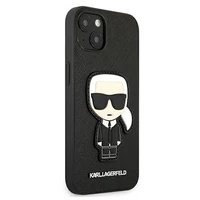 Karl Lagerfeld Saffiano Ikonik Karl's Patch Dėklas iPhone 13 mini - Juodas