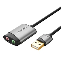 Išorinė USB garso kortelė Vention CDKHB, TRS 3.5mm, 0.15m (pilka)