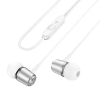 HOCO laidinės ausinės Jack 3,5 mm su mikrofonu M108 sidabrinės