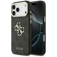 Guess 4G Big 4G Classic Logo dėklas telefonui iPhone 17 Pro Max - juodas ir auksinis