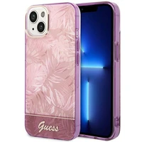 Guess GUHCP14MHGJGHP iPhone 14 Plus 6.7 "rožinis/rožinis kietas dėklas Jungle Collection