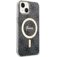 Guess IML 4G magnetinis dėklas telefonui iPhone 15 - juodas
