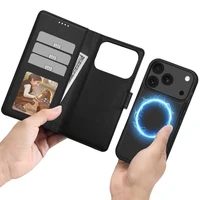 Tech-Protect piniginės magnetinis dėklas telefonui iPhone 17 Pro Max - matinė juoda