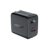 Acefast A23 30W GaN USB-C sieninis įkroviklis (JAV) – juodas