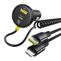 Baseus PD automobilinis įkroviklis 1x USB-C - USB-A prievadas 60W - juodas