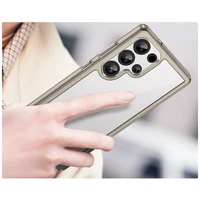 Dėklas telefonui (m) su gelio rėmeliu Samsung Galaxy S25 Ultra - skaidrus juodas (m)