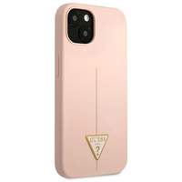 Guess GUHCP13MSLTGP iPhone 13 6.1" rožinis kietas dėklas silikoninis trikampis