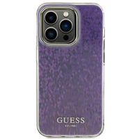 Guess GUHCP15LHDECMP iPhone 15 Pro 6.1" rožinis/rožinis kietas dėklas IML Faceted Mirror Disco Iridescent