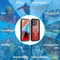 Atsparus vandeniui dėklas SHELLBOX DOT suderinamas su MagSafe IPHONE 15 Pro Max juodas