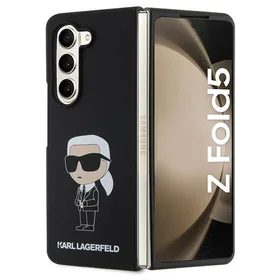 Karl Lagerfeld KLHCZFD5SNIKBCK Z Fold5 kietas dėklas juodas/juodas Silikoninis Ikonik