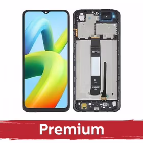 Ekranas skirtas Xiaomi Redmi A1 (A1+) / Redmi  A2 (A2+) juodas su rėmeliu OEM