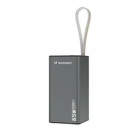 Išorinė baterija Wozinsky K65+ 65W 30000mAh 2x USB-C, 1x USB-A 65W - pilka