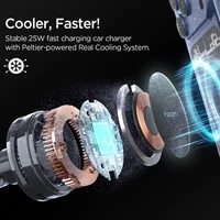 Spigen Essential EV25MFAQ Magnetic MagSafe automobilinis oro groteles laikiklis - Juodas