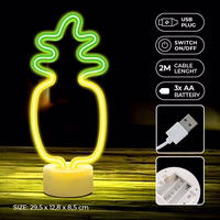Neon LED on stovas PINEAPPLE oranžinis žalias USB-C FSC-12 Forever Light