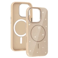 Magnetinis Itin Plonas Blizgus dėklas Iphone 15 Pro auksinė