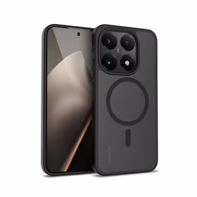 Crong Hybrid Matte Magnetic - Xiaomi 15T MagSafe dėklas (juodas)