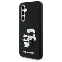 Karl Lagerfeld 3D guminis Karl&Choupette dėklas telefonui Samsung Galaxy S24 FE - juodas