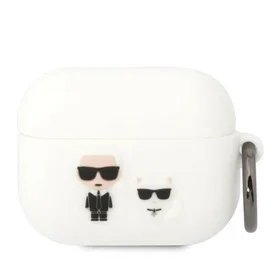 Karl Lagerfeld KLACAPSILKCW AirPods Pro dėklas baltas/baltas Silikoninis Karl & Choupette