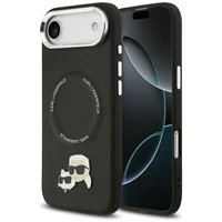 KARL LAGERFELD dėklas telefonui IPHONE 17 Air, suderinamas su magnetiniu MagSafe (KLHMP17MPSMLRKCK, PU K&C PINS) juodas