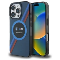 BMW Motosport IML apskritimas magnetinis dėklas iPhone 16 Pro - tamsiai mėlynas