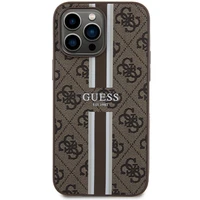 Guess 4G Printed Stripes Magnetinis dėklas telefonui iPhone 15 Pro Max - rudas