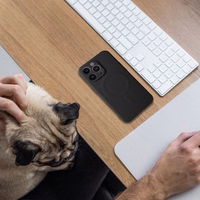 SILICONE MAG COVER dėklas telefonui suderinamas su MagSafe iPhone 15 juodas