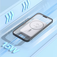 Belaidė magnetinė išorinė baterija Dudao K14S USB-A / USB-C / MagSafe 20W 5000mAh (balta)