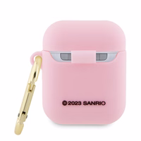 Hello Kitty silikoninis 3D Kitty galvos dėklas AirPods 1/2 - rožinis