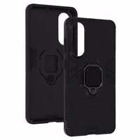 Žiedinis šarvuotas dėklas Samsung Galaxy S25 Edge juodas