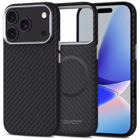 Tech-Protect Ion Carbon Magnetinis dėklas telefonui iPhone 17 Pro - juoda ir sidabrinė