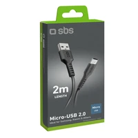 SBS TECABLEMICRO2K USB-A - Micro-USB kabelis 2 m - juodas