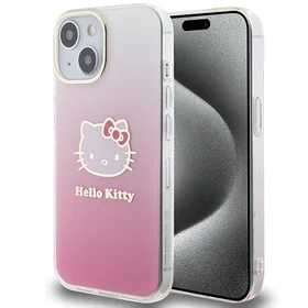 Hello Kitty IML Gradient Electrop Kitty Head dėklas telefonui iPhone 15 - rožinis