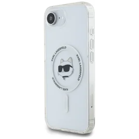 Karl Lagerfeld IML Metal Choupette Head MagSafe iPhone 16e dėklas telefonui - baltas