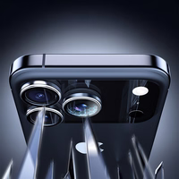 Rock Tempered stiklas Pure Series Camera Lens on camera for Iphone 17 Pro/17 Pro Max (lens 3 pieces) sidabrinis