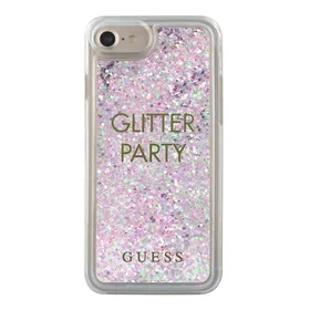 Guess GUHCP7GLUQPU iPhone 6/7/8 /SE 2020 / SE 2022 violetinis/kietas dėklas Liquid Glitter Party