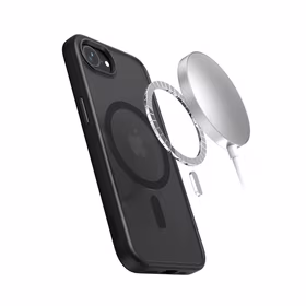 Crong Hybrid Frost MAG Cover - iPhone 17e / 16e MagSafe dėklas (juodas)