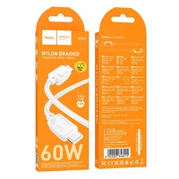 Kabelis USB C į USB C Hoco 3A 60W 1 m X113 baltas