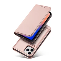 Magnetinis dėklas kortelėms iPhone 12 Pro dėklas kortelių piniginė kortelių stovas rožinis