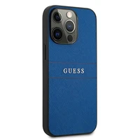 Guess Saffiano dirželis dėklas telefonui iPhone 13 Pro Max 6.7" - mėlynas